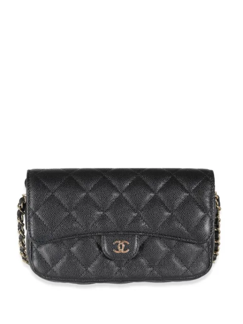 CHANEL Pre-Owned diamond-quilted phone holder Black 140389