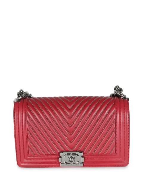 CHANEL Pre-Owned 2014-2015 medium Boy Chanel shoulder bag Red 141493