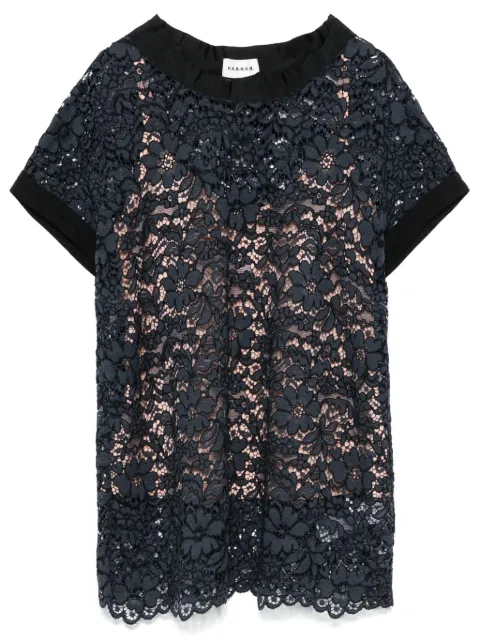 P.A.R.O.S.H. corded-lace T-shirt Blue REGALOD313029
