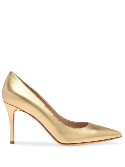 Gianvito Rossi 85mm leather pumps Gold G2458085RICNPS