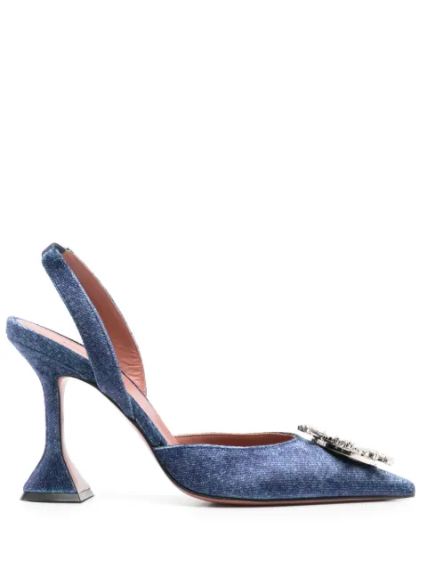 Amina Muaddi 95mm Begum slingback pumps Blue BEGUMSLING