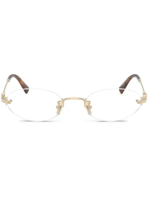 Miu Miu Eyewear oval-frame glasses Gold MU53WV