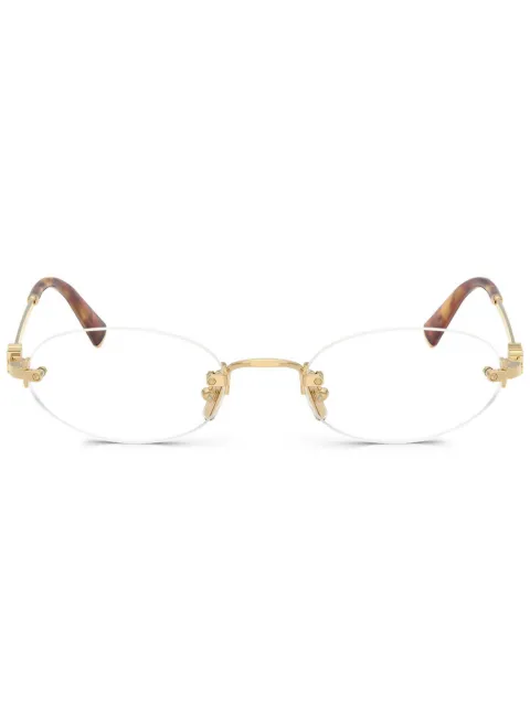 Miu Miu Eyewear logo-plaque round-frame glasses MU53WV5AK1O1