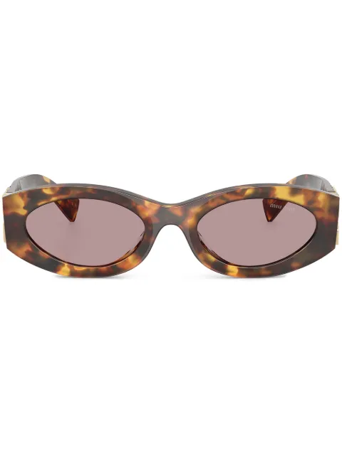 Miu Miu Eyewear logo-lettering sunglasses Brown SMU11WC054E14H