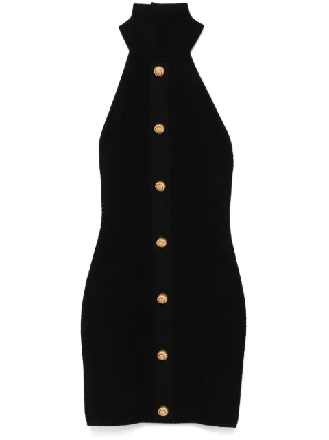 Balmain halterneck mini dress Black DF0R3236KH58