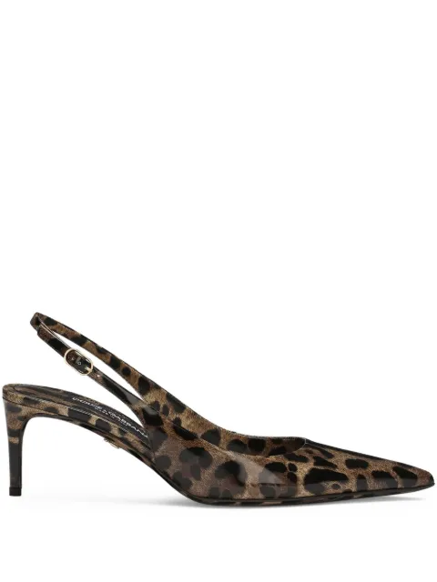 Dolce & Gabbana leopard-print slingback pumps Brown CG0768AM568