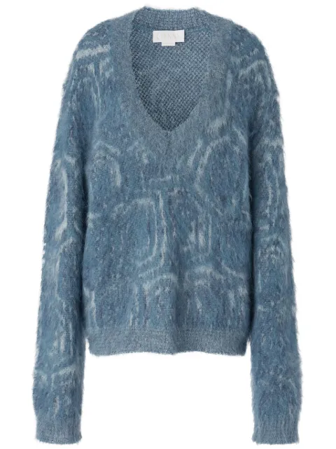 Genny animal-pattern pullover Blue 77AJF887CMIM5