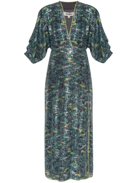 DVF Diane von Furstenberg Jessel sequin-embellished midi dress Green DVFGL3S006