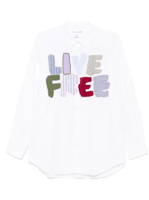 Comme Des Garçons Shirt patch-lettering shirt White FNB036