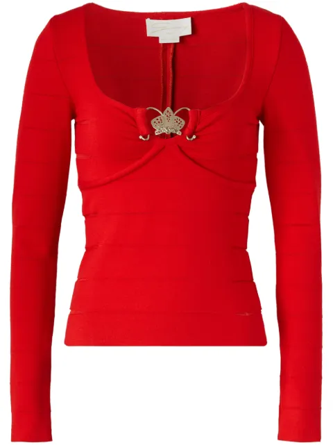 Genny orchid-detail sweater Red 77AAF821CMX22