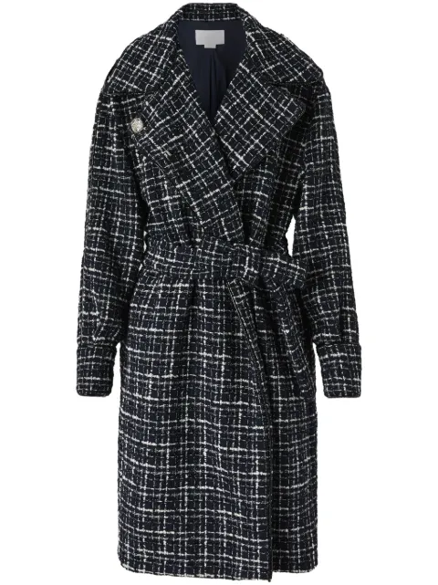 Genny Double-breasted tweed coat Black 77AAT911N0418