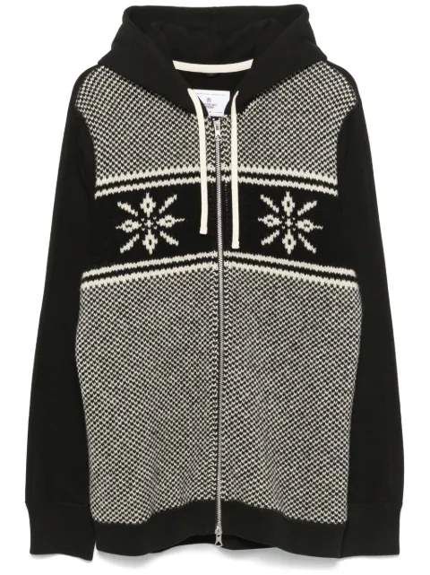 Junya Watanabe MAN intarsia-knit hoodie Black WNT901