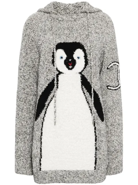CHANEL Pre-Owned 1990-2000s penguin-motif knitted hoodie Grey AK38635H