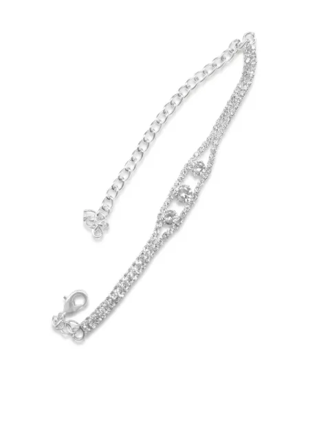 HZMER JEWELLERY rhinestone-embellished bracelet Silver NCMCSBS1716