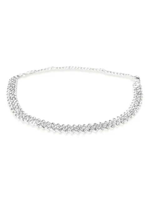 HZMER JEWELLERY rhinestone-embellished necklace Silver NCCECNS1708