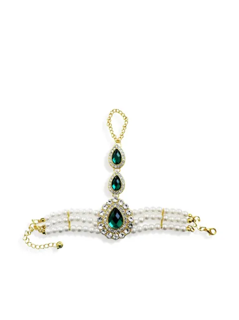 HZMER JEWELLERY crystal-embellished bracelet Green NCREEBG1713