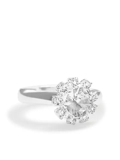 HZMER JEWELLERY crystal-embellished ring Silver NCMCSRS1717
