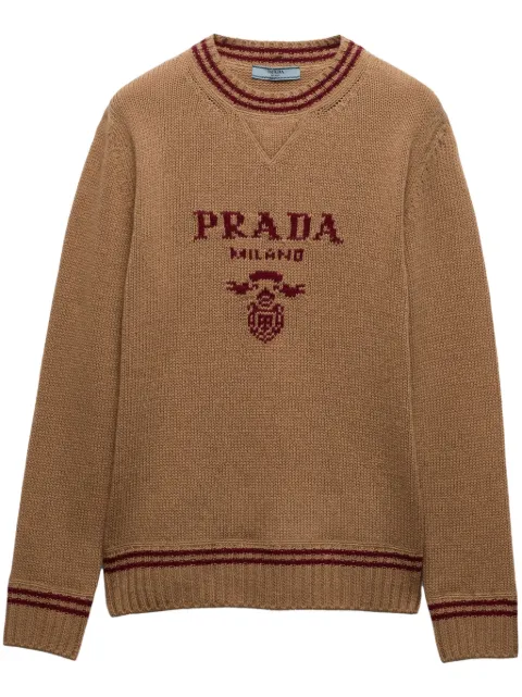 Prada intarsia knitted-logo sweater Neutrals P24G1VS232144M