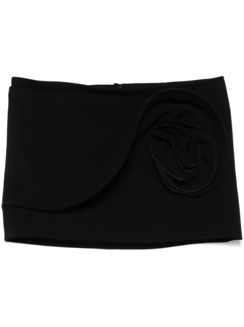 Magda Butrym rose-appliqué mini skirt Black 249425