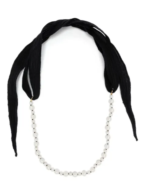 Mizuki 14kt yellow gold pearl necklace Black SBN326