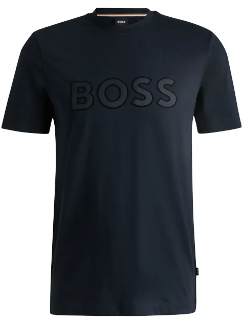BOSS logo-patch cotton T-shirt Blue 50527338