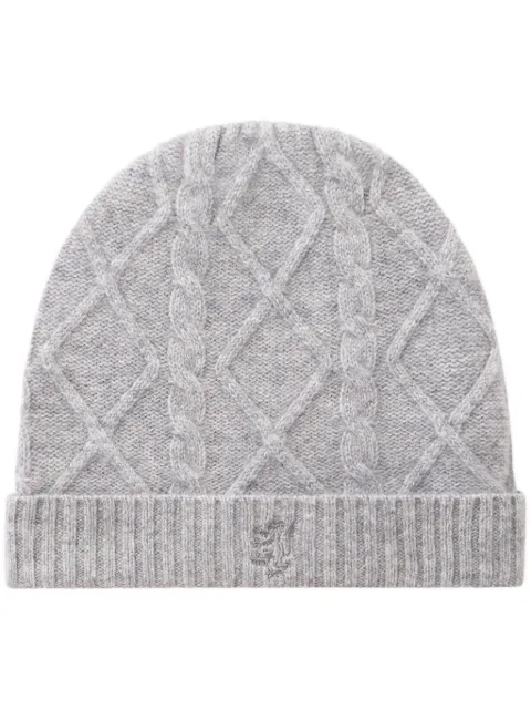 Pringle of Scotland cable-knit cashmere beanie Grey PAE633