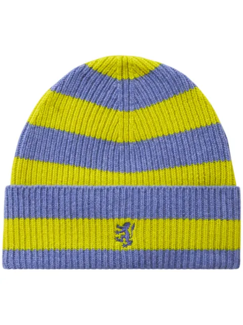 Pringle of Scotland striped cashmere beanie Blue PAR414