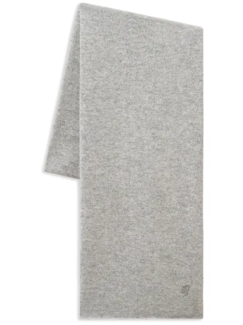 Pringle of Scotland logo-embroidered cashmere scarf Grey PAG552