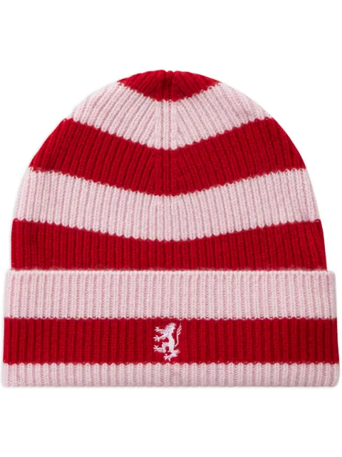 Pringle of Scotland striped cashmere beanie Pink PAR414