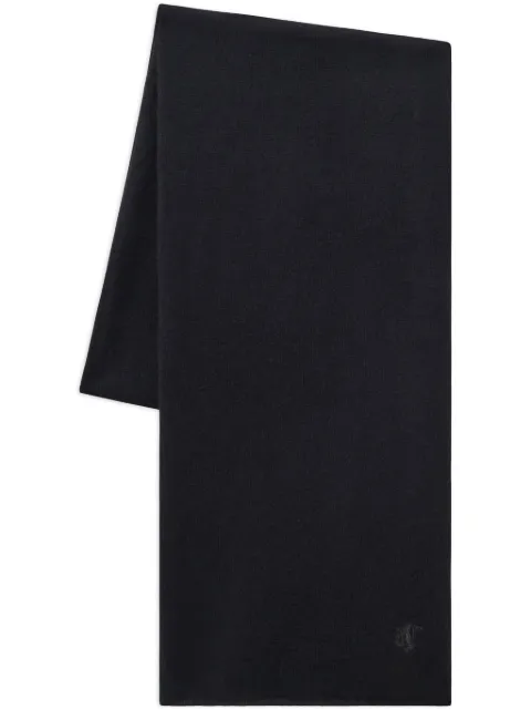 Pringle of Scotland logo-embroidered cashmere scarf Black PAG552