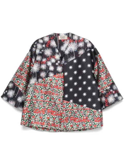 alessandro enriquez mix-print jacket Black AEK10