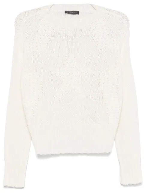 Lorena Antoniazzi star-jacquard sweater White P24139DM35A1398