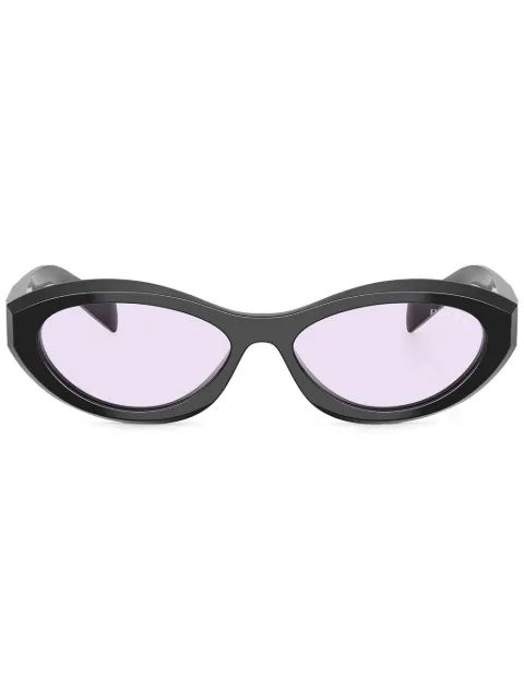 Prada Eyewear triangle-logo oval sunglasses Black PR26ZS