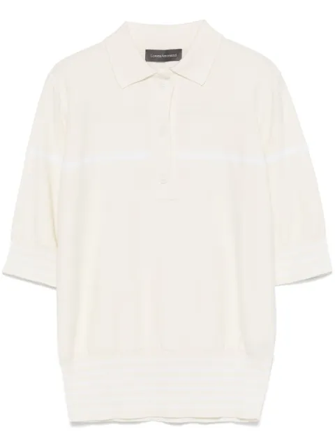 Lorena Antoniazzi purl-knit polo top White P24115VM44A2224