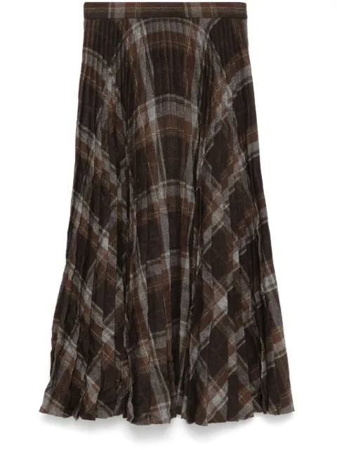 Balenciaga pleated crease-effect midi skirt Brown 808777TRT39