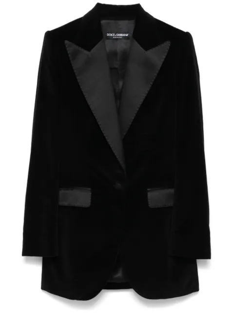 Dolce & Gabbana Turlington velvet blazer Black F2942TFUVG7