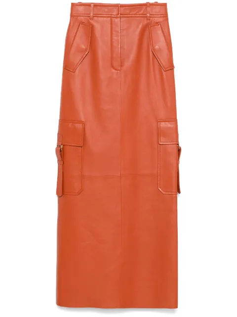 ZIMMERMANN Illustration leather maxi skirt Orange 0726SF241