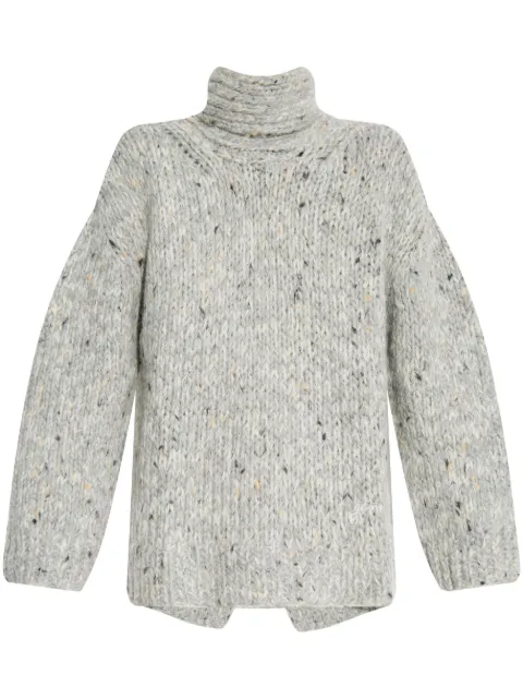 GANNI rear slit roll neck sweater Grey K2294