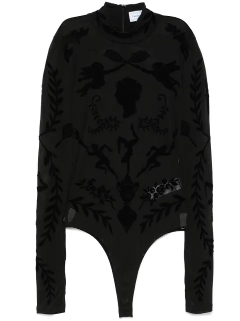 Casablanca devoré-effect bodysuit Black WF24BS00301