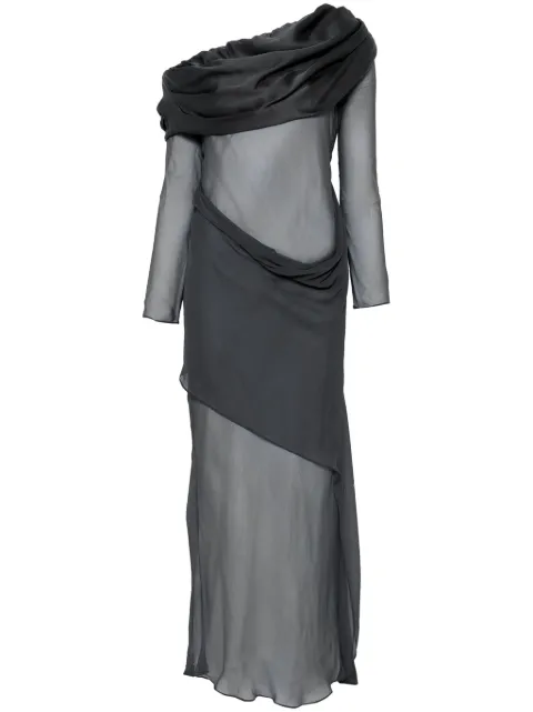 Christopher Esber sheer maxi dress Grey 24033173