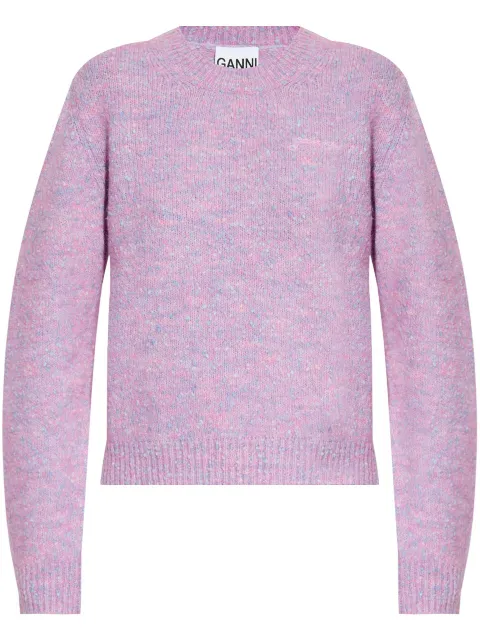 GANNI mélange effect jumper Pink K2318