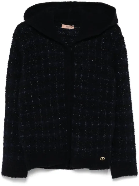 TWINSET jacquard knit checked jacket Blue 242TT3580
