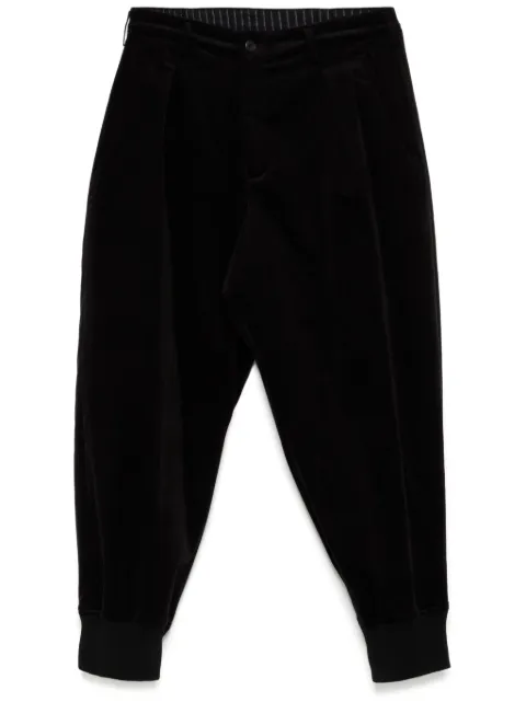 Yohji Yamamoto velvet tapered trousers Black HOP37056