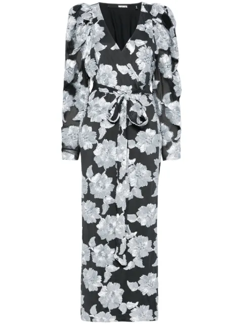ROTATE BIRGER CHRISTENSEN flower mesh maxi dress Black 1130431206