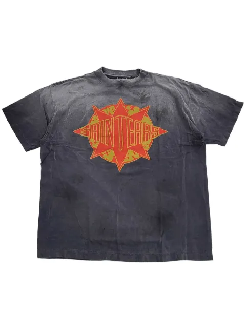 SAINT MXXXXXX x Denim Tears logo-print T-shirt Black SMYS10000C45