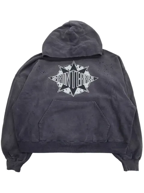 SAINT MXXXXXX logo hoodie Black SMYS10000C46