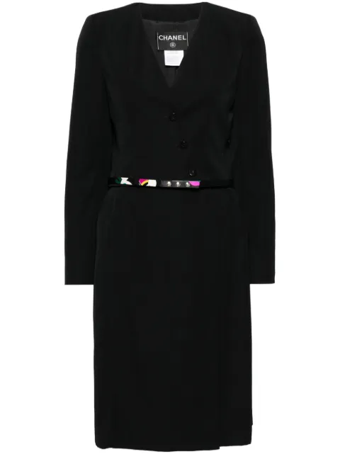 CHANEL Pre-Owned 2000 single breasted skirt suit Black 00TP15636W02609B1488