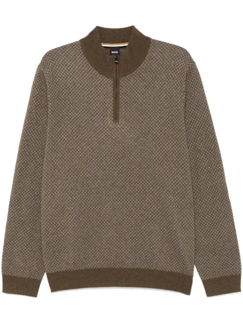 BOSS intarsia-knit sweater Brown 50528322