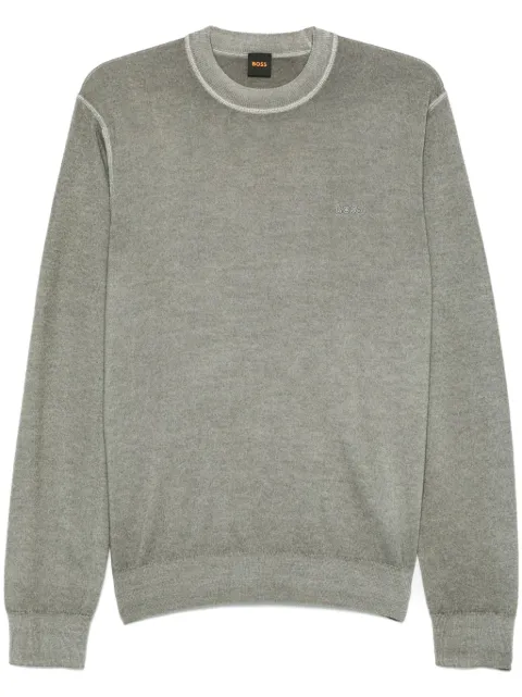 BOSS embroidered-logo sweater Green 50527334