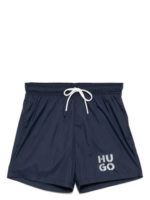BOSS logo print swim shorts Blue 50510190